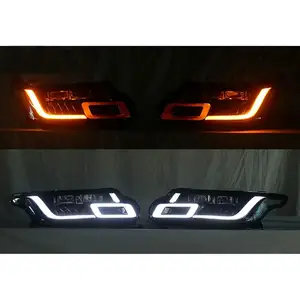 Tak ve çalıştır yükseltme 4 Lens Matrix Led far Range Rover spor kafa ışık kafa lambası 2014-2017