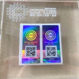 Etiqueta DE SEGURIDAD DE holograma de rascar personalizada Etiqueta adhesiva de código <span class=keywords><strong>QR</strong></span> variable holográfica con trazabilidad/verificación - Product Image 1