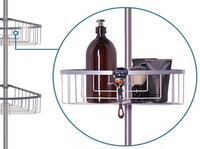 Support de douche télescopique magique 4 étagères d'angle sans perçage étagère d'angle de douche de salle de bain