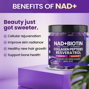 Gomitas de NAD+, Resveratrol <span class=keywords><strong>y</strong></span> Berberina, Biotina, Colágeno, D3 <span class=keywords><strong>y</strong></span> K2, <span class=keywords><strong>Suplemento</strong></span> Antienvejecimiento <span class=keywords><strong>para</strong></span> la Salud del <span class=keywords><strong>Cabello</strong></span>, la <span class=keywords><strong>Piel</strong></span>, las <span class=keywords><strong>Uñas</strong></span> <span class=keywords><strong>y</strong></span> las Articulaciones - Product Image 3