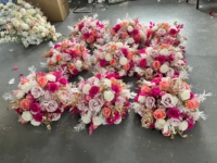 Arreglo Floral Artificial Boho Naranja y Rosa, Centro de Mesa para Bodas de Verano, Ramo Floral para Decoración de Eventos y Fiestas al Aire Libre