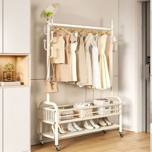 Porte-vêtements double couche multifonctionnel <span class=keywords><strong>pas</strong></span> <span class=keywords><strong>cher</strong></span>, design multifonction, support métallique sur pied - Product Image 6