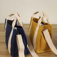 Sac fourre-tout vertical en toile pour femme, style coréen tendance, simplicité urbaine, grande capacité, portable, ouverture supérieure, trois poignées