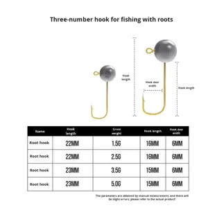 Tête Micro Plomb Crochets Barbelés Petite Porte Dorée Pointe Verte Tête Noire Pierre Neuf Public Tilapia Sunfish Bande Blanche Leurre pour <span class=keywords><strong>Carpe</strong></span> - Product Image 2