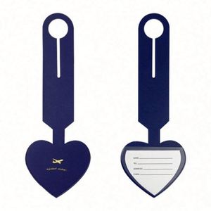 Etiqueta de Equipaje de Cuero PU en Forma de Corazón con Logotipo Personalizado, Estampado en Dorado, Etiqueta para Maleta de Viaje - Product Image 5