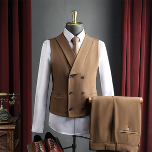 <span class=keywords><strong>Completo</strong></span> da <span class=keywords><strong>Uomo</strong></span> Doppiopetto Blu Navy/Caffè, Stile Britannico Formale, per Matrimoni, Damigelli d'Onore, Business Casual, Taglie Forti, con Caratteristiche Speciali - Product Image 5