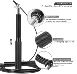 Ladyglow Tùy Chỉnh Tốc Độ Không Dây Nhanh Chóng Nhảy Dây Thừng Cho Tập Thể Dục Cao Cấp Nặng Bỏ Nhảy Dây Cáp Trọng Tốc Độ Nhảy Dây - Product Image 2