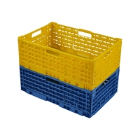 Boîte de rangement pliable en plastique perforé empilable, caisses pliables recyclables pour une chaîne d'approvisionnement en circuit fermé, réutilisables