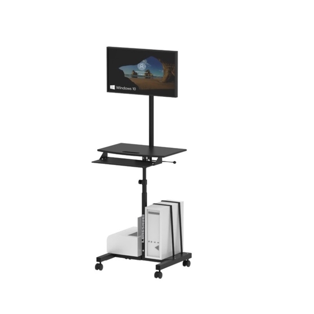 Gaming Laptop Stand with Extendable Metal Frame Adjustable Height 4-Wheel Castors Black 24-Month Warranty