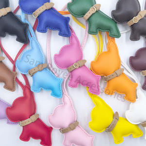 พวงกุญแจ<span class=keywords><strong>หนัง</strong></span> PU หลายสีรูปเฟรนช์บูลด็อก พร้อมสายคล้องยาว จี้รูปสุนัขพันธุ์บูลด็อก อุปกรณ์ตกแต่งกระเป๋า - Product Image 2