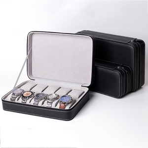 Cajón automático de almacenamiento de enrollador de reloj con ranuras de madera de órbita negra de alta calidad, cajas de joyería de diseño de patente 3 en 1 stock/ - Product Image 2