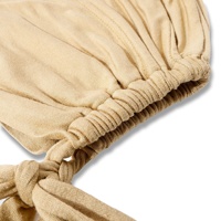 Gorro de Algodón Mercerizado Puro de Alta Calidad, Transpirable, para las Cuatro Estaciones, Ajustable, para Cubrir el Cabello, con Correas Elásticas