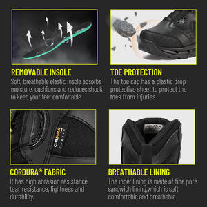 รองเท้าบูทสู้รบสำหรับผู้ชายรองเท้าหนังแท้ผูกเชือกได้อย่างรวดเร็ว - Product Image 6