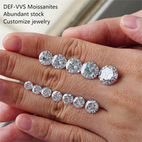 Autorisé en Stock En Gros Rond Brillant Coupe DEF Couleur VVS 0.5CT 1CT 1.5CT 2CT 2.5CT 3CT Moissanite Diamant Pierre Précieuse En Vrac