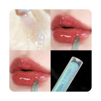 Le plus récent brillant à lèvres transparent 4 couleurs Hydrater le brillant à lèvres aux fruits Doodle pour les filles et les femmes