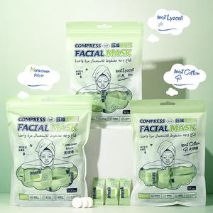 Masque facial compressé en soie de coton non tissé jetable, 100 pièces, masque facial en feuille organique, soin de la peau, masque facial en vrac, granulés <span class=keywords><strong>pour</strong></span> <span class=keywords><strong>spa</strong></span> et salon - Product Image 1