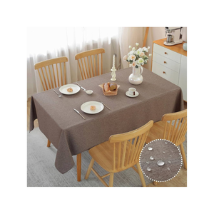 Mantel superventas blanco liso de lujo reciclable 100% algodón bordado Beige de 8 pies para fiestas decoración moderna del hogar - Product Image 4