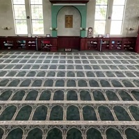 Prix de gros pour tapis de mosquée entiers, noués à la main, en polyester peluche, antidérapants, vente directe d'usine, motifs personnalisables