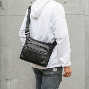 Men's Genuine Leather Crossbody <b>Bag</b> <b>Small</b> Size Solid Color High Quality Leisure Travel - Product Image 4