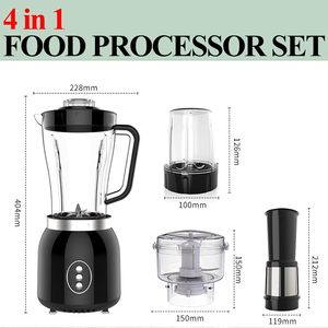 เครื่องบดใบมีดสแตนเลสแบบ4 in 1อเนกประสงค์เครื่องปั่นไฟฟ้าสำหรับเครื่องปั่นเนื้อเหล็ก