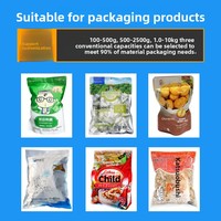 Machine d'emballage verticale pour sachets à soufflet refermables, scellage thermique, pour emballage de chanvre, avec imprimante d'étiquettes