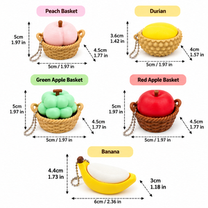 พวงกุญแจผลไม้พิมพ์ 3 มิติ แบบกดปุ่ม บรรเทาความเครียด พร้อมลูกปัดตกแต่ง - Product Image 2