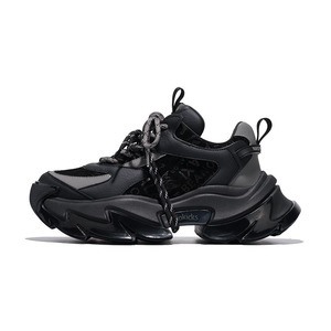 Chaussures de créateur Warriors à semelle épaisse <span class=keywords><strong>en</strong></span> <span class=keywords><strong>cuir</strong></span> véritable avec fermeture à lacets, chaussures de marche rehaussées pour hommes et femmes, collection printemps - Product Image 4