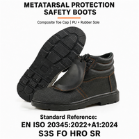 Bottes de sécurité en cuir avec protection métatarsienne, embout composite et semelle intermédiaire anti-perforation en Kevlar, pour soudeurs, vente en gros OEM