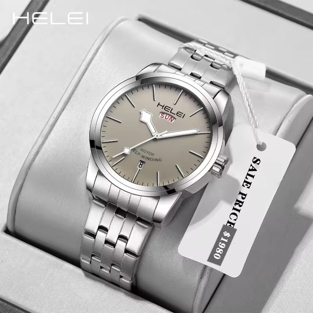 Helei H9020A-G 9020 Fashion Luminous Simple Design Dial High Quality Stainless Steel Strap for Men's Quartz Movement Watch