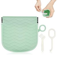 Manchon de gaine en silicone avec retenue suspendue porte-conteneur mince dentaire avec trou de ventilation aligneur brosse de nettoyage Portable
