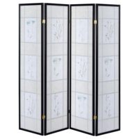 Diviseur de pièce d'écran Shoji japonais traditionnel peint à la main en bois système de cloison décorative revêtement en tissu rétractable