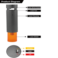 Nuevo Módulo de Grabador Láser de Diodo de Enfoque Fijo de Alta Precisión de 10W 20W 40W, Cabezal Láser para Máquina CNC