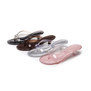 New Summer French Toe-Strap <strong>Slippers</strong> Women's Open-Toe Thin-Strap <strong>Red</strong> Heels One-Strap Flip Flops - Product Image 1