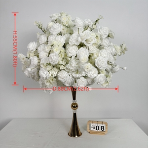 Venta Especial: Bola de Flores de Rosa Blanca Artificial de Seda Hecha a Mano, Realista, de 50-80 cm, Centro de Mesa para Bodas - Product Image 2