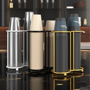 Disposable Cup Holder <b>Stand</b> Cylindrical Punch Free <b>Desktop</b> Storage Rack For Kitchen Household Use - Product Image 1
