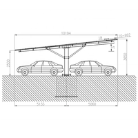 Système de montage d'abri de voiture à énergie solaire en aluminium en gros Structure de stationnement PV étanche pour abris de voiture solaires