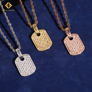 Pendentif en moissanite VVS de qualité supérieure, sortie d'usine, pour homme, style hip-hop, coupe ronde, serti de moissanite, pendentif en argent 925, passe le test diamant GRA - Product Image 4