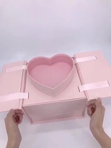 Gran oferta, <span class=keywords><strong>caja</strong></span> de regalo de lujo con cajón para el Día de San Valentín, materiales de embalaje de regalo elegantes para ramo - Product Image 6