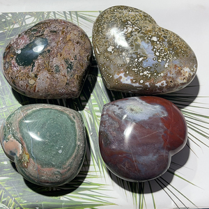 Natural Crystal Wholesale Bulk Craft Heart Ocean Jasper Heart Crystal Craft for Gift Craft