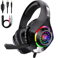 Casque de jeu filaire avec micro anti-bruit, écouteurs stéréo supra-auriculaires 3,5 mm pour PC, design hybride on-ear et over-ear, IPX5