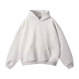 เสื้อฮู้ดดี้แฟชั่นทรงโอเวอร์ไซส์ สีพื้น หนัก 350GSM ผ้าหนา ทรงหลวม ดีไซน์เรียบหรู พรีเมียม - Product Image 2