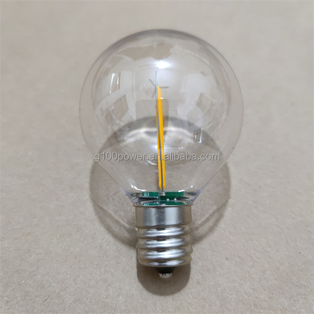 Vintage Retro Style G50 E17 Impact Resistant Intermediate Base LED Patio Bistro Sign Bulbs for Outdoor