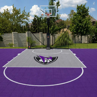 Meilleur Prix : Dalles Modulaires Emboîtables en Plastique PP pour Terrain de Basketball Familial 3x3, Revêtement de Sol Multi-Sports pour Salle de Sport, Anti-Choc