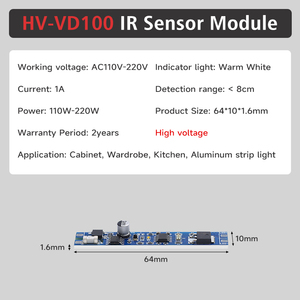 Greeson AC110V-220V IR Quy Nạp mô-đun chuyển đổi 1A điện áp cao LED Dimmer tay/cửa cảm biến cho tủ quần áo cửa - Product Image 2