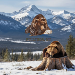 Camiseta Billings Mt Brown Grizzly Bear In Snow Montana - Product Image 3