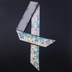 塔罗哦卡片印花多功能女包缎带时尚条纹头条缎面丝巾小长围巾 - Product Image 5