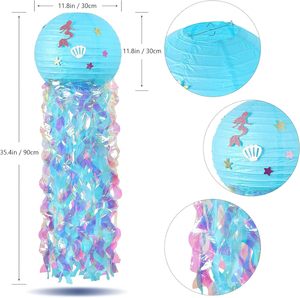 Vente flash <span class=keywords><strong>2024</strong></span> - Lanternes en papier à thème méduse - Décorations de fête DIY - Petites décorations de fête - Product Image 2