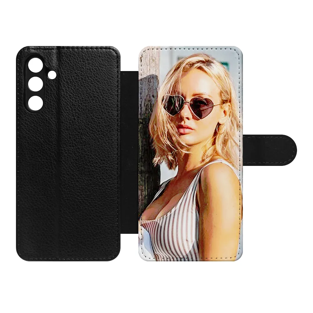 Popular Personality Sublimation Leather Wallet Case DIY Blank Stand-up PU Leather Cover For Samsung F15 / M15
