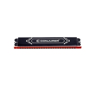 Harmonica trémolo rouge-noir à 24 trous CONJURER avec matériau en acier inoxydable et boîtier en plastique exquis