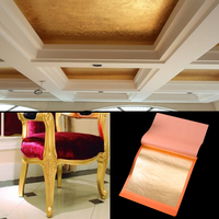 Vente directe d'usine 8*8cm 23k 22k 18k 12k Feuille d'or métallique en vrac pour meubles Décoration de cadre doré pour la maison